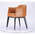 Italian minimalist orange leather single Archibald chairs